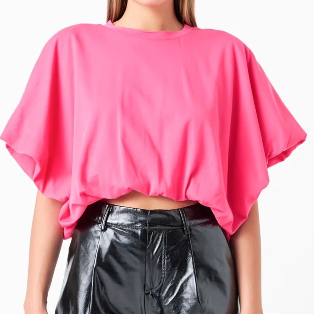 Grey Lab Puff Cropped Tshirt sz M